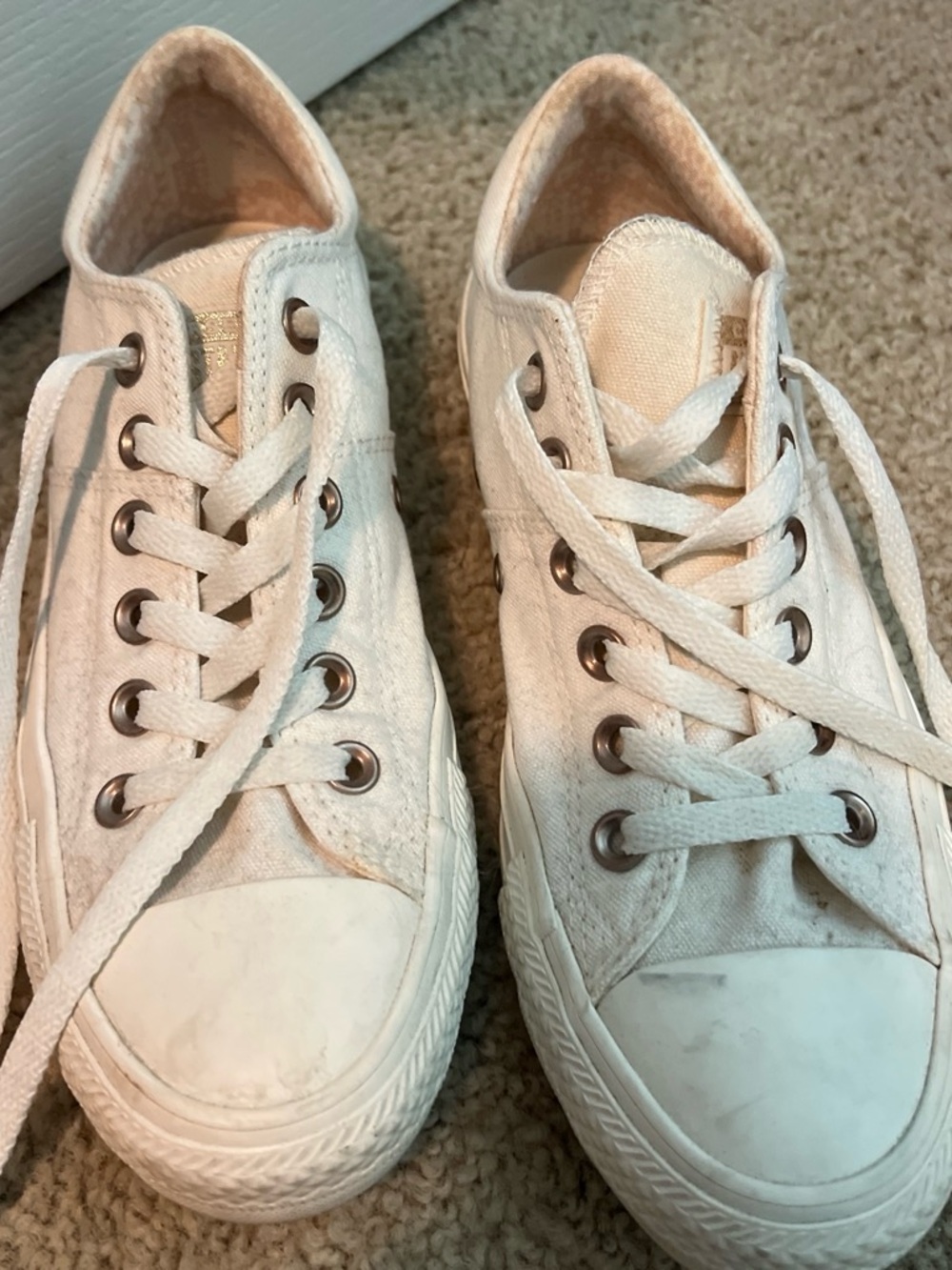 Converse Off-White Canvas Low-Top Sneakers
